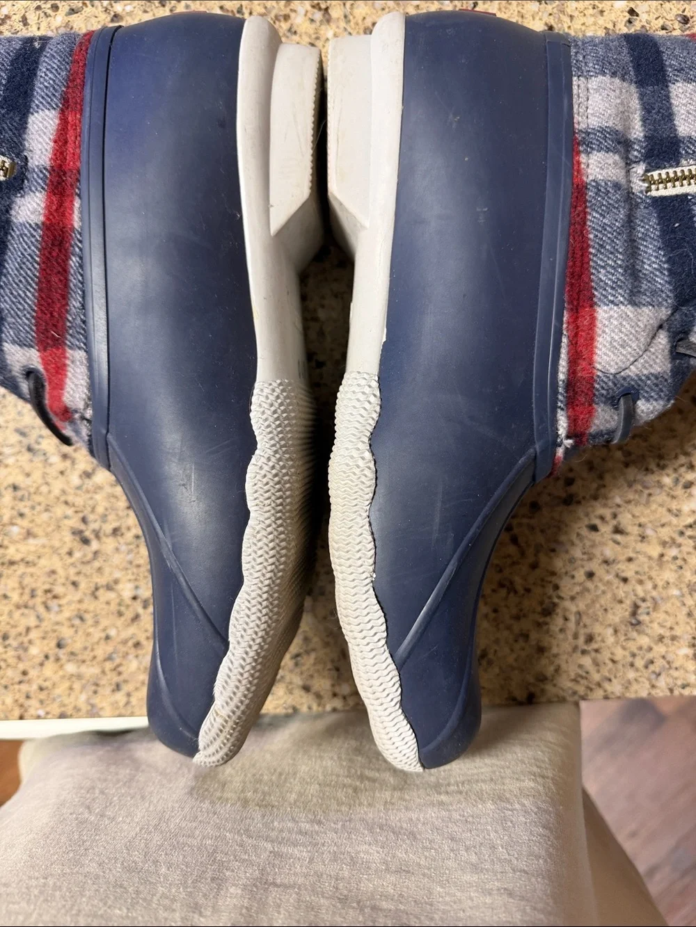 Sperry Navy and Red Plaid Women’s Waterproof Duck Boots